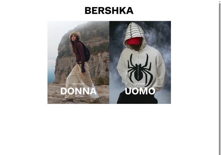 Screenshot della home page di Bershka che mostra le sue offerte attive, ottenuto il 19/10/2026