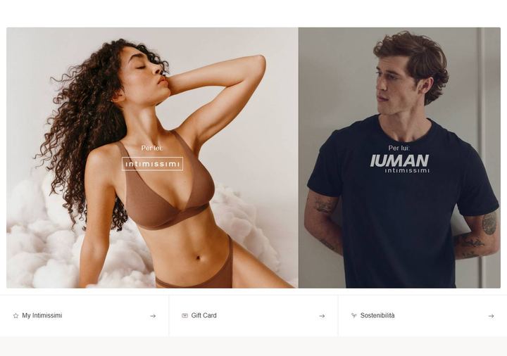 Screenshot della home page di Intimissimi che mostra le sue offerte attive, ottenuto il 19/10/2026