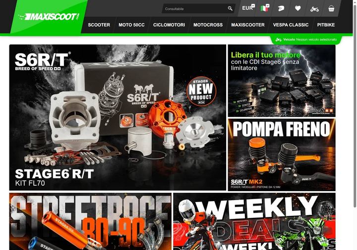 Screenshot della home page di Maxiscoot che mostra le sue offerte attive, ottenuto il 19/10/2026