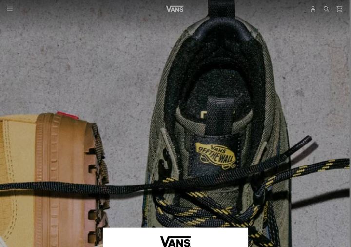 Screenshot della home page di Vans che mostra le sue offerte attive, ottenuto il 13/10/2026